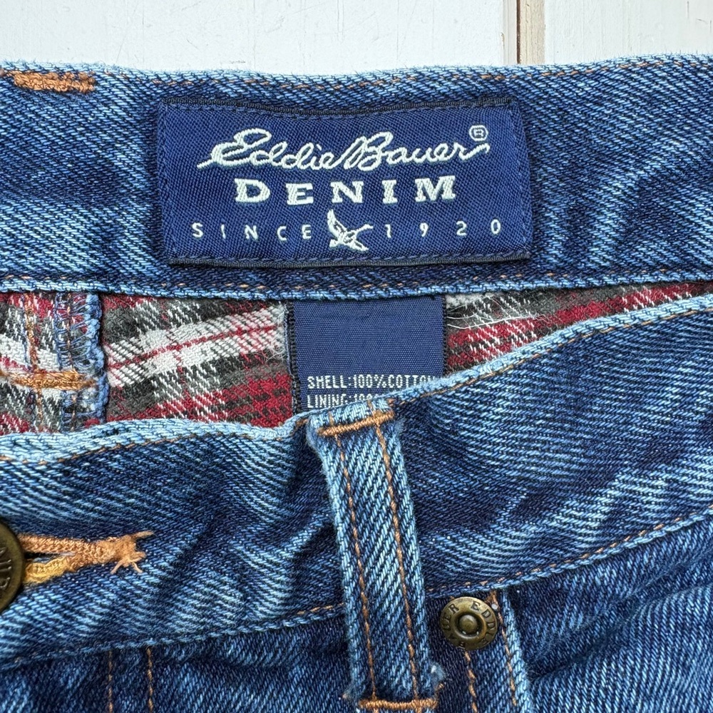 VTG Eddie Bauer Flannel Lined Jeans - Picture 8 of 11
